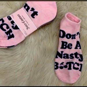 Don’t be a nasty b*tch juicy couture vintage socks in search of pink& dark blue